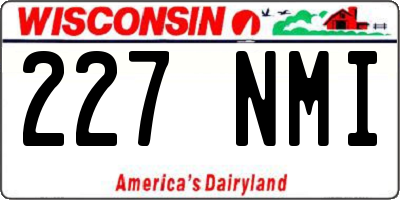 WI license plate 227NMI