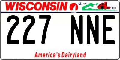 WI license plate 227NNE