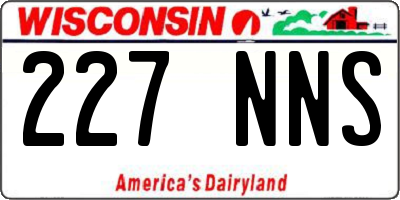 WI license plate 227NNS