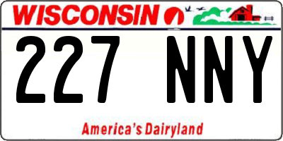 WI license plate 227NNY