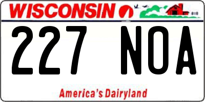 WI license plate 227NOA