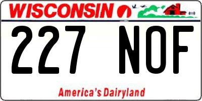 WI license plate 227NOF