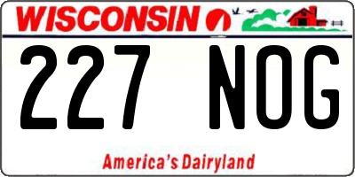 WI license plate 227NOG