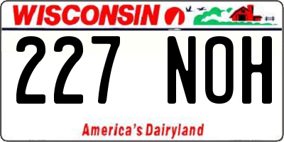 WI license plate 227NOH