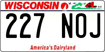 WI license plate 227NOJ