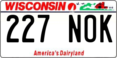 WI license plate 227NOK
