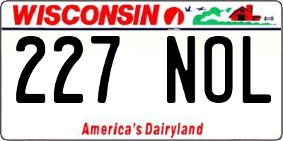 WI license plate 227NOL