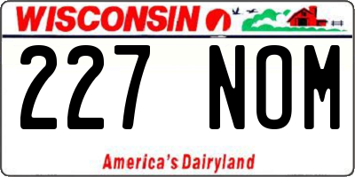 WI license plate 227NOM