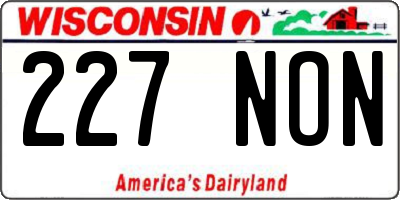 WI license plate 227NON