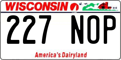 WI license plate 227NOP