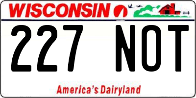 WI license plate 227NOT