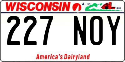 WI license plate 227NOY