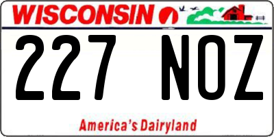 WI license plate 227NOZ