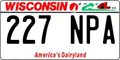 WI license plate 227NPA