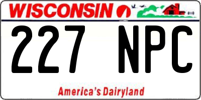 WI license plate 227NPC