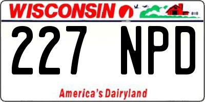WI license plate 227NPD