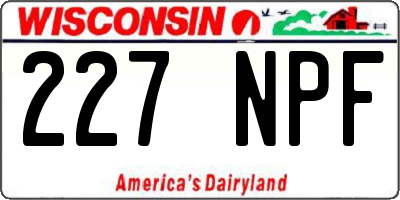 WI license plate 227NPF
