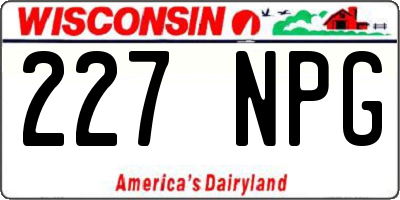 WI license plate 227NPG