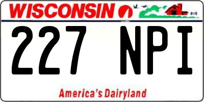 WI license plate 227NPI