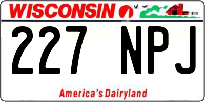 WI license plate 227NPJ