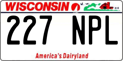 WI license plate 227NPL