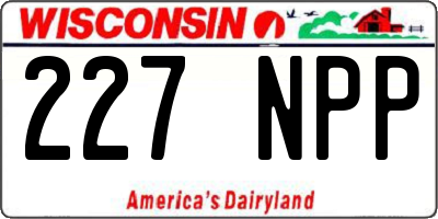 WI license plate 227NPP