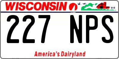 WI license plate 227NPS