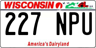 WI license plate 227NPU
