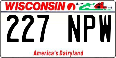 WI license plate 227NPW