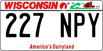 WI license plate 227NPY