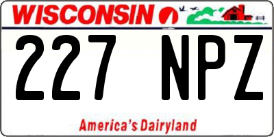 WI license plate 227NPZ