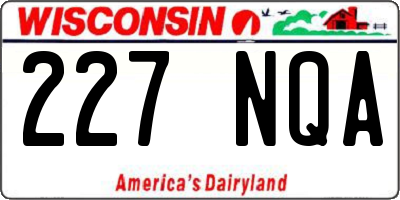 WI license plate 227NQA