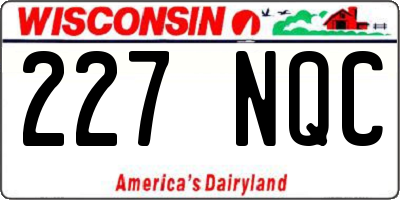 WI license plate 227NQC