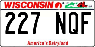 WI license plate 227NQF