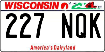 WI license plate 227NQK