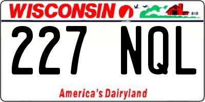 WI license plate 227NQL