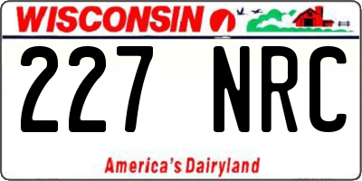 WI license plate 227NRC
