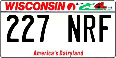 WI license plate 227NRF