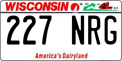 WI license plate 227NRG