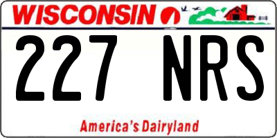 WI license plate 227NRS