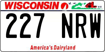 WI license plate 227NRW