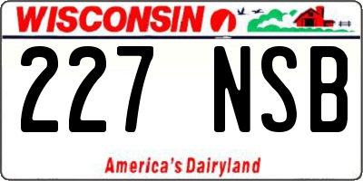 WI license plate 227NSB