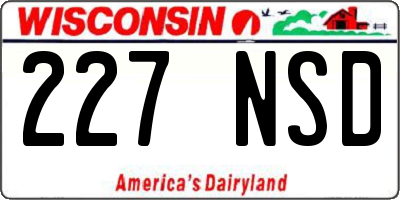 WI license plate 227NSD