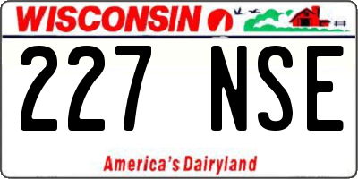 WI license plate 227NSE