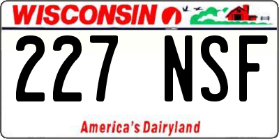WI license plate 227NSF
