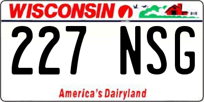 WI license plate 227NSG