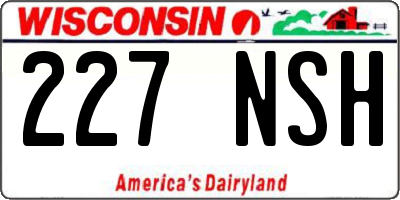 WI license plate 227NSH