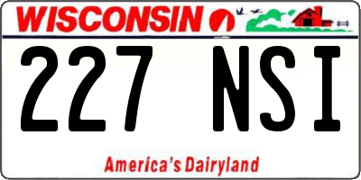 WI license plate 227NSI