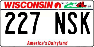 WI license plate 227NSK