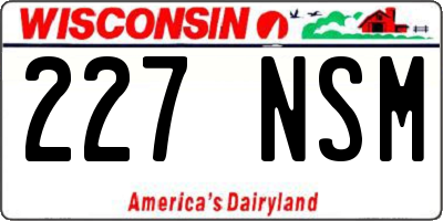 WI license plate 227NSM